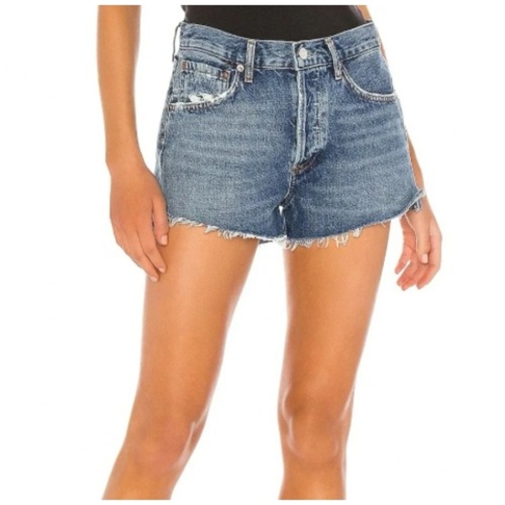 AGOLDE Parker Vintage Cut Off Denim Shorts in Lowkey Distressed Size 25